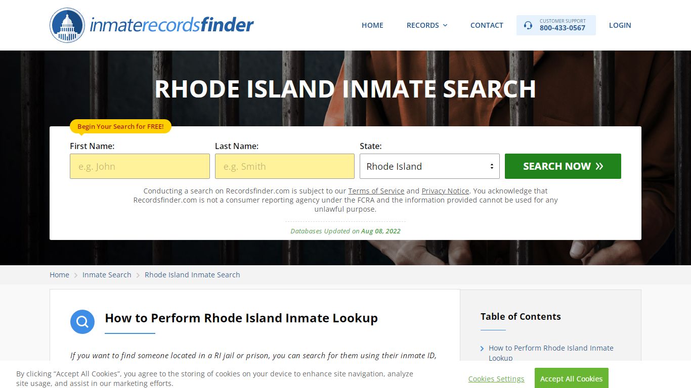 Rhode Island Inmate Search - Jail & Prison Records Online